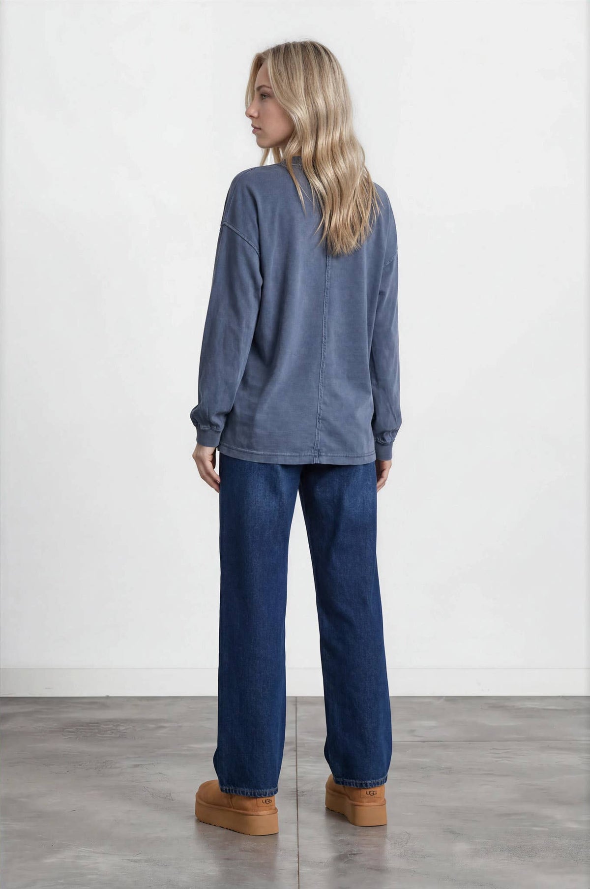 Soft Marbled Top - Navy