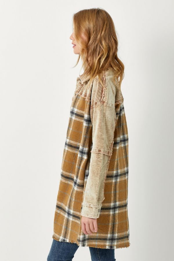 Haven's Khaki Long Plaid