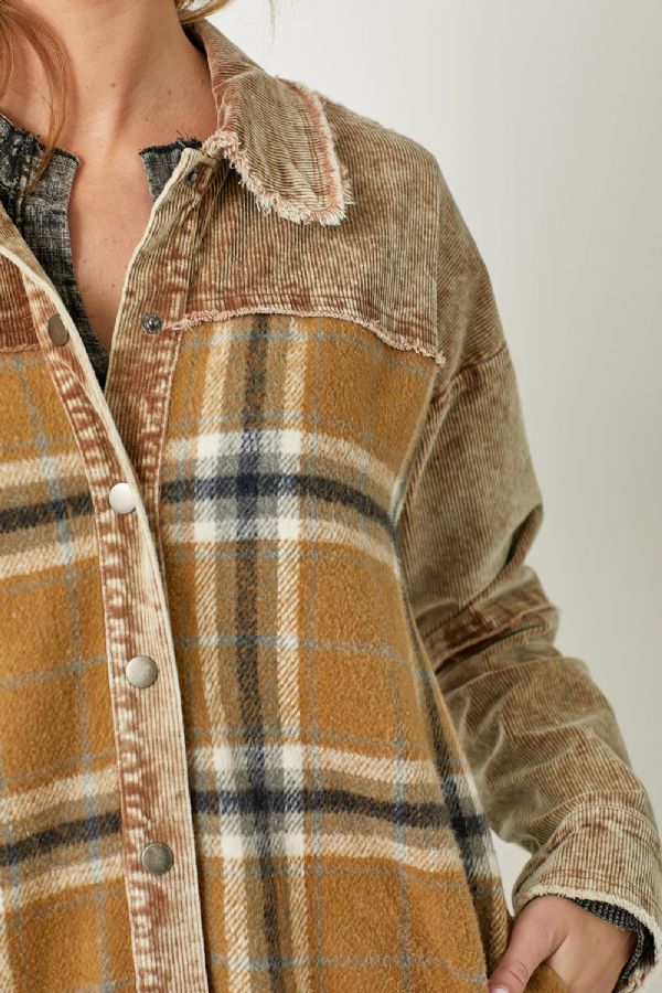 Haven's Khaki Long Plaid