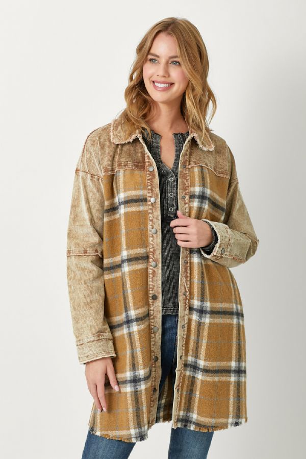 Haven's Khaki Long Plaid