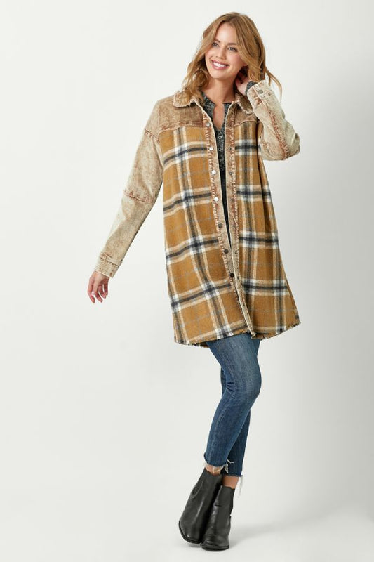 Haven's Khaki Long Plaid