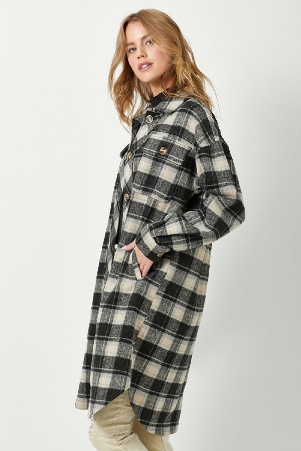 Bea's Long Plaid -Black