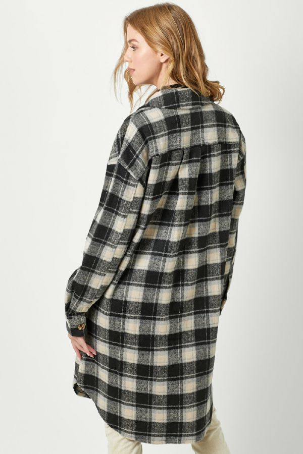 Bea's Long Plaid -Black