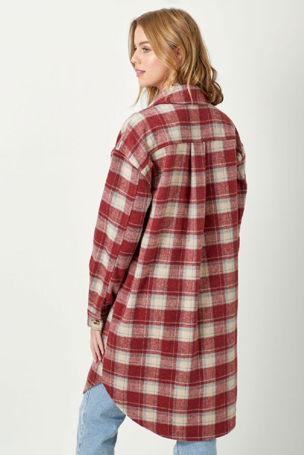 Bea's Long Plaid-Red