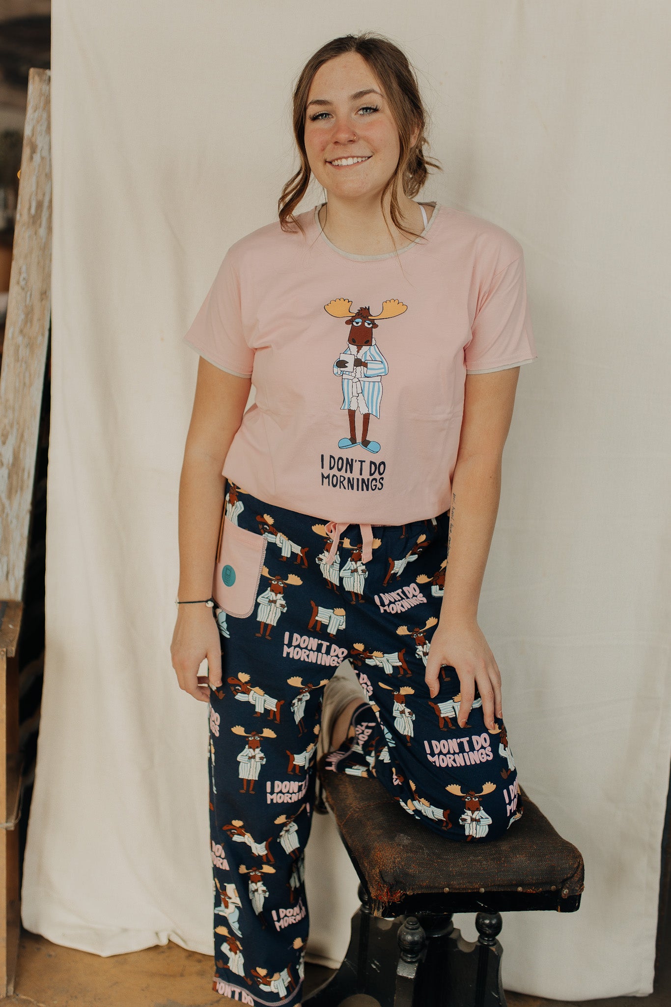 Moose Don't Do Mornings PJ Shirt