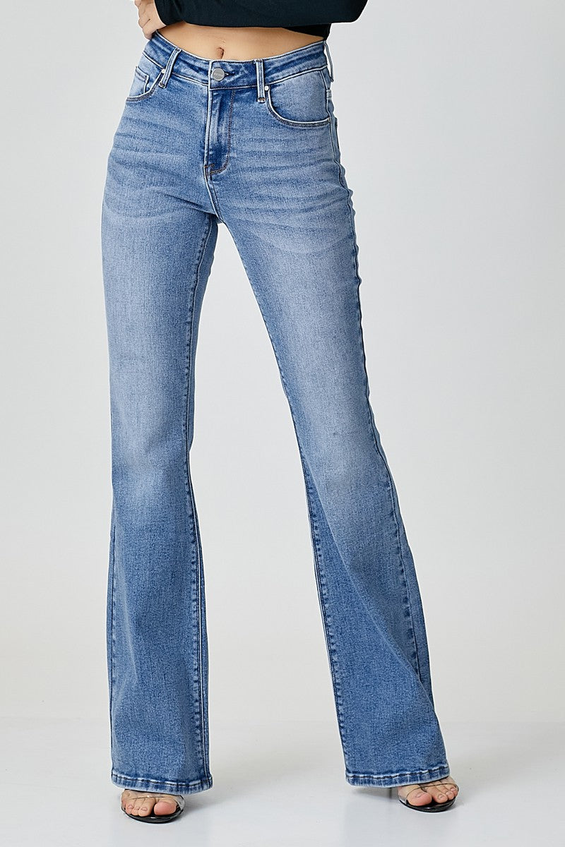 Mid-Rise Basic Flare Jeans