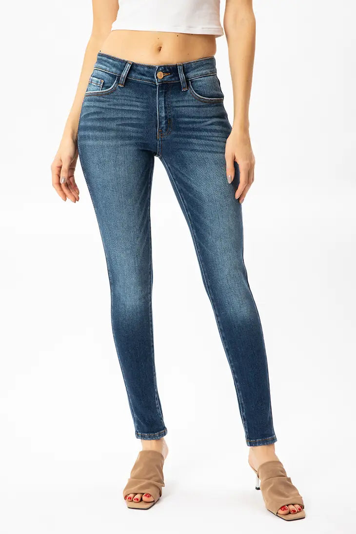 Mid-Rise Medium Wash Skinny Jean