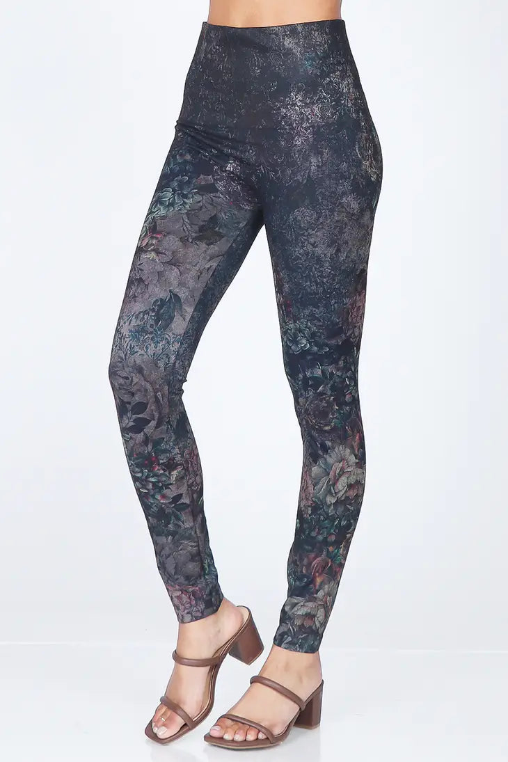 Abstract Floral Print Leggings